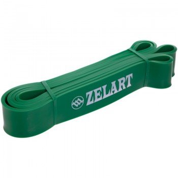 Резина петля для подтягиваний и тренировок лента силовая Zelart POWER BANDS FI-3917-G (латекс, размер 2080x45x4,5мм, жесткость L, зеленый)