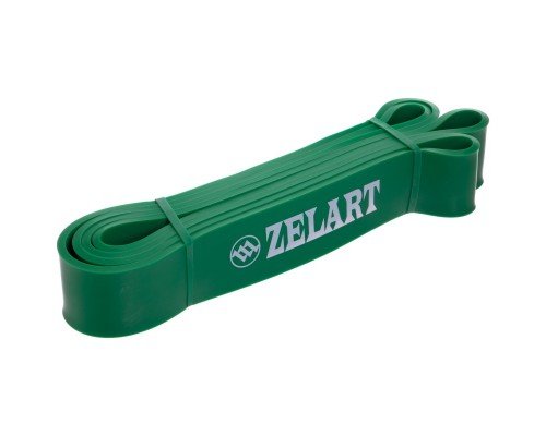 Резина петля для подтягиваний и тренировок лента силовая Zelart POWER BANDS FI-3917-G (латекс, размер 2080x45x4,5мм, жесткость L, зеленый)