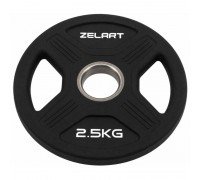 Блины диски TPU 2 Handle металлическая втулка внутренний ø51мм Zelart TA-6995-2_5 2,5кг (черный)