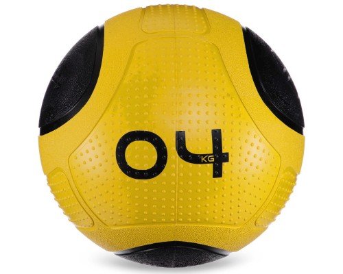 Медбол мяч медицинский Medicine Ball Zelart FI-2620-4 4кг (MD1275-4) (резина, d-21,6см, желтый-черный)