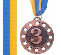Медаль спортивная с лентой SP-Sport WIN ø6,5см C-6405 (металл,1-золото,2-серебро,3- бронза ø6,5см, 38g)