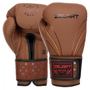 Перчатки боксерские на липучке композитная кожа ZELART BO-3843 (размер 10-14oz, цвета в ассортименте)