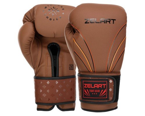 Перчатки боксерские на липучке композитная кожа ZELART BO-3843 (размер 10-14oz, цвета в ассортименте)