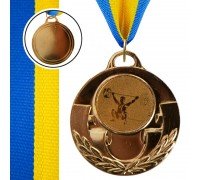 Медаль спортивная с лентой тематическая  SP-Sport AIM Тяжел. атлетика ø5см C-4846-0096 (металл, 25g, 1-золото, 2-серебро, 3-бронза)