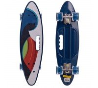Пенни борд Penny Board круизер пластиковый со светящимися колесами и ручкой для переноски 24" SP-Sport HB-31B-1 (ABEC-7, р-р 60x17см, синий)