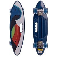 Пенни борд Penny Board круизер пластиковый со светящимися колесами и ручкой для переноски 24" SP-Sport HB-31B-1 (ABEC-7, р-р 60x17см, синий)