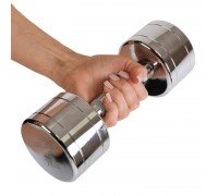 Гантель цельная стальная хромированная 1штука Zelart TA-7043-7 (1x7кг) (1шт, металл хромированный)