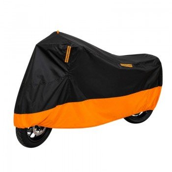 Чехол для мотоцикла моточехол защита от пыли влаги и УФ-лучей SP-Sport MS-6795 (полиэстер, размер M-3XL, черный-оранжевый)