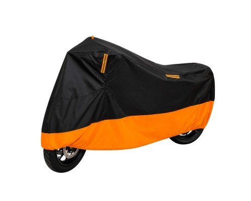 Чехол для мотоцикла моточехол защита от пыли влаги и УФ-лучей SP-Sport MS-6795 (полиэстер, размер M-3XL, черный-оранжевый)
