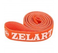 Резинка тканевая для упражнений лента сопротивления LOOP BANDS Zelart FI-1970-L (полиэстер, латекс, размер 2080х45мм, жесткость L, оранжевый)