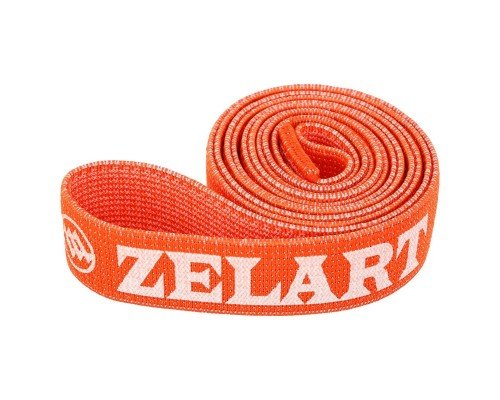 Резинка тканевая для упражнений лента сопротивления LOOP BANDS Zelart FI-1970-L (полиэстер, латекс, размер 2080х45мм, жесткость L, оранжевый)