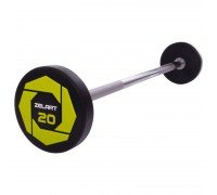 Штанга неразборная с фиксированным весом прямая полиуретановая Urethane Barbell Zelart TA-2689-20 20кг (MD3018-20) (гриф l-104см)