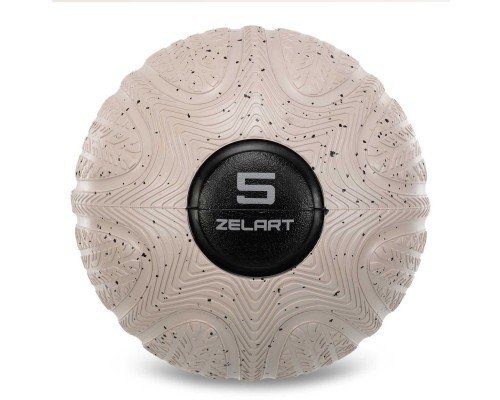 Слэмбол мяч набивной для кроссфита и фитнеса Slam Ball Zelart FI-4905-5 5кг (резина, песок, d-см, серый)