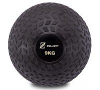 Слэмбол мяч набивной для кроссфита и фитнеса Slam Ball Zelart FI-7474-9 9кг (PVC, минеральный наполнитель, d-23см, черный)