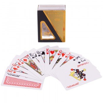 Карты игральные пластиковые SP-Sport IG-0846 LUCKY GOLD (колода в 54 листа, толщина-0,4мм)