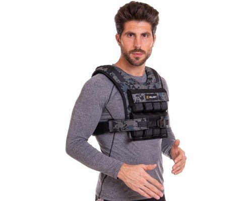 Жилет утяжелитель с регулируемым весом Zelart WEIGTH VEST TA-7817-16 1-16кг (кордура, наполнитель-металлические бруски, камуфляж)