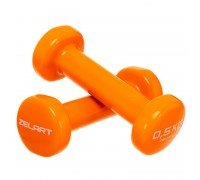 Гантели для фитнеса виниловые 2штуки Zelart Beauty TA-5225-0_5 (2x0,5кг) (2шт, цвета в ассортименте)