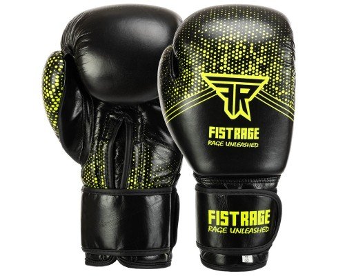 Перчатки боксерские на липучке кожаные FISTRAGE VL-5530 (размер 10-14oz, цвета в ассортименте)