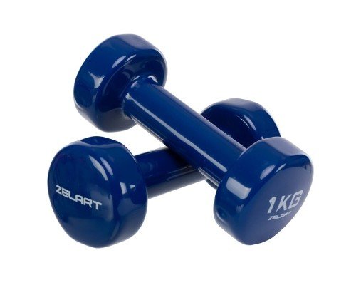 Гантели для фитнеса виниловые 2штуки Zelart Beauty TA-5225-1 (2x1кг) (2шт, цвета в ассортименте)
