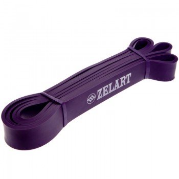 Резина петля для подтягиваний и тренировок лента силовая Zelart POWER BANDS FI-3917-V (латекс, размер 2080x32x4,5мм, жесткость М, фиолетовый)