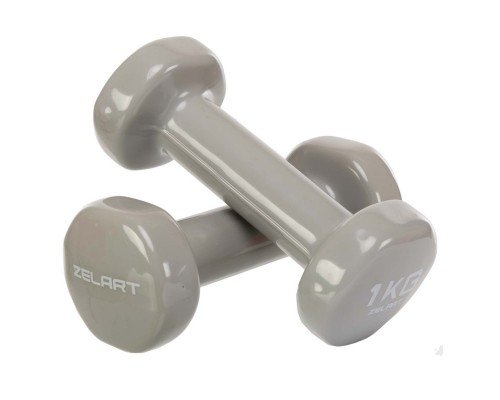 Гантели для фитнеса виниловые 2штуки Zelart Beauty TA-5225-1 (2x1кг) (2шт, цвета в ассортименте)