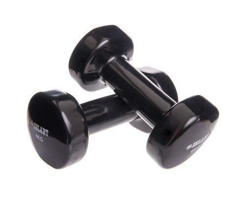 Гантели для фитнеса виниловые 2штуки Zelart Beauty TA-5225-4 (2x4кг) (2шт, цвета в ассортименте)