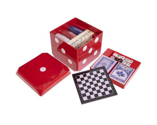 Набор настольных игр 6 в 1 шахматы шашки нарды покер кости домино Game cube SP-Sport 341-166 (покер, карты, домино, шахматы, нарды, кости)