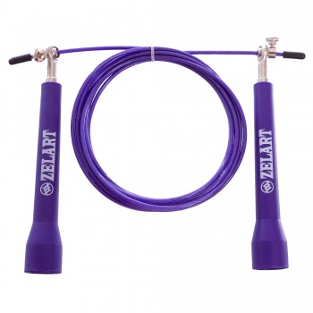 Скакалка скоростная Кроссфит с шарнирным подшипником и стальным тросом Zelart FI-5101 2,75м Фиолетовый