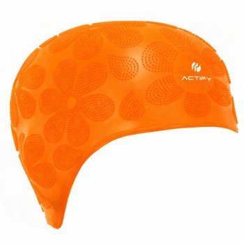 Шапочка для плавания силиконовая на длинные волосы ACTIFY FLOWER PL-0785 (силикон, цвета в ассортименте)