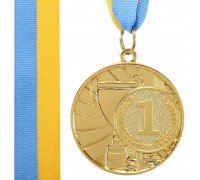 Медаль спортивная с лентой SP-Sport CUP ø5см C-6208 (металл, ø5см, 20g 1-золото,2-серебро,3-бронза)