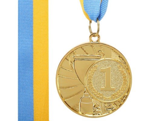 Медаль спортивная с лентой SP-Sport CUP ø5см C-6208 (металл, ø5см, 20g 1-золото,2-серебро,3-бронза)