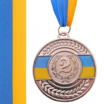 Медаль спортивная с лентой SP-Sport UKRAINE с украинской символикой ø6,5см C-6864 (металл, 38g, 1-золото, 2-серебро, 3-бронза)