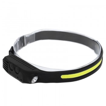 Фонарик налобный X-BALOG BL-W689-1 (пластик, XPE+COB, USB, черный)