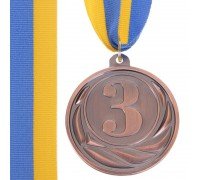 Медаль спортивная с лентой SP-Sport FAME ø6,5см C-3174 (металл, ø6,5см, 35g золото, серебро, бронза)