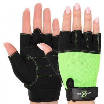 Перчатки для фитнеса и тренировок ZELART SB-161726 (PL, PVC,открытые пальцы, р-р XS-M, цвета в ассортименте)