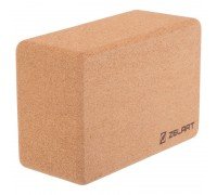 Блок для йоги пробковый Zelart FI-7850-4 (пробковое дерево, р-р 23x15x10см, светло-коричневый)