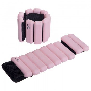 Утяжелители-браслеты для рук и ног с силиконовым покрытием Zelart FITNESS BRACELETS FI-2237 (2 x 0,5кг) (верх-неопрен, розовый)