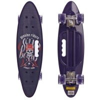 Пенни борд Penny Board круизер пластиковый со светящимися колесами и ручкой для переноски 24" SP-Sport HB-31B-2 (ABEC-7, р-р 60x17см, темно-фиолет.)
