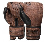 Перчатки боксерские кожаные FISTRAGE VL-6458 (размер 10-14oz, коричневый)