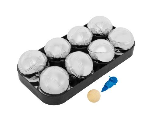 Петанк (бочче) спортивная игра 8 стальных шаров в PVC чехле SP-Sport IG-5333 (металл, d-7,3см, серебро)