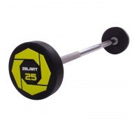 Штанга неразборная с фиксированным весом прямая полиуретановая Urethane Barbell Zelart TA-2689-25 25кг (MD3018-25) (гриф l-106см)