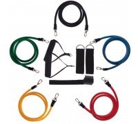 Эспандер Power Bands многофункциональный 5 жгутов SP-Sport FI-5955 (5 жг. с различ. жестк. силикон, l-120см)