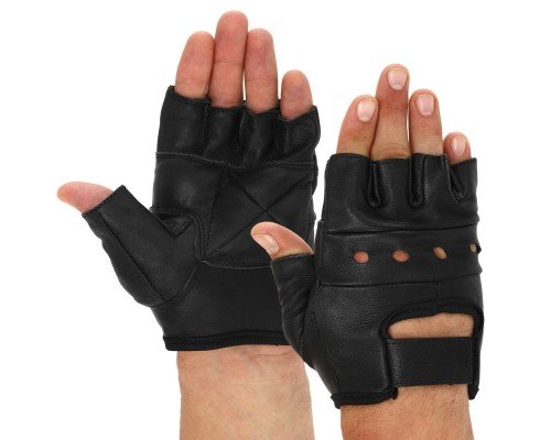 Перчатки для фитнеса и тяжелой атлетики кожаные MATSA SPORT WorkOut BC-0004 размер S-XXL черный