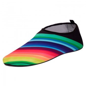 Неопреновая обувь аквашузы Skin Shoes детская SP-Sport Радуга PL-1814B (неопрен, размер S-2XL-26-35, длина стопы 16-21см, черный)