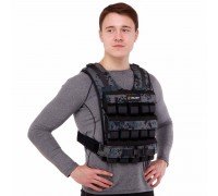 Жилет утяжелитель с регулируемым весом Zelart WEIGTH VEST TA-7817-30 1-30кг (кордура, наполнитель-металлические бруски, камуфляж)