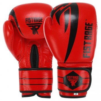 Перчатки боксерские на липучке кожаные FISTRAGE VL-4155 (размер 10-14oz, цвета в ассортименте)