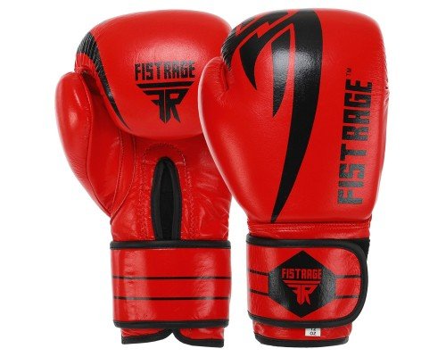 Перчатки боксерские на липучке кожаные FISTRAGE VL-4155 (размер 10-14oz, цвета в ассортименте)