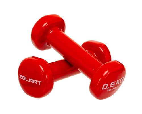 Гантели для фитнеса виниловые 2штуки Zelart Beauty TA-5225-0_5 (2x0,5кг) (2шт, цвета в ассортименте)