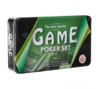 Набор для покера в металлической коробке Poker game set SP-Sport IG-8652 160 фишек (160 фишек, с номиналом, 2 кол.карт,полотно, р-р 26х16х5,5см)
