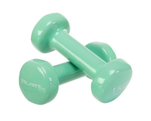 Гантели для фитнеса виниловые 2штуки Zelart Beauty TA-5225-1 (2x1кг) (2шт, цвета в ассортименте)